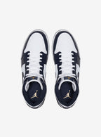 Air Jordan 1 Mid White Metallic Gold Obsidian
