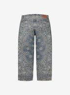 Supreme Bandana Jacquard Baggy Jeans Blue