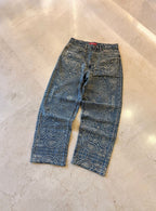 Supreme Bandana Jacquard Baggy Jeans Blue