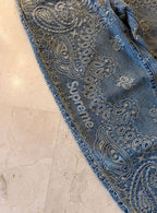 Supreme Bandana Jacquard Baggy Jeans Blue