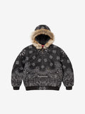 Supreme Bandana Jacquard Denim Hooded Work Jacket Black