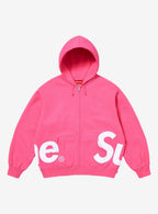 Supreme Big Logo Zip Up Hooded Sweatshirt Magenta