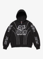 Supreme Fox Racing Zip Up Hooded Sweatshirt Black