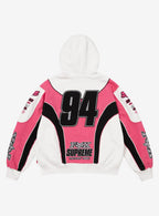Supreme Fox Racing Zip Up Hooded Sweatshirt White