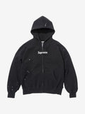 Supreme MM6 Maison Margiela Box Logo Zip Up Hooded Sweatshirt Black