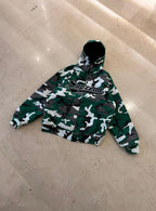 Supreme Quilted Zip Up Hooded Sweatshirt Green Camo