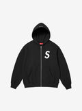 Supreme S Logo Zip Up Hooded Sweatshirt Black (FW25)