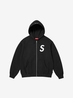 Supreme S Logo Zip Up Hooded Sweatshirt Black (FW25)
