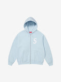 Supreme S Logo Zip Up Hooded Sweatshirt Light Blue (FW25)