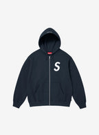 Supreme S Logo Zip Up Hooded Sweatshirt Navy (FW25)