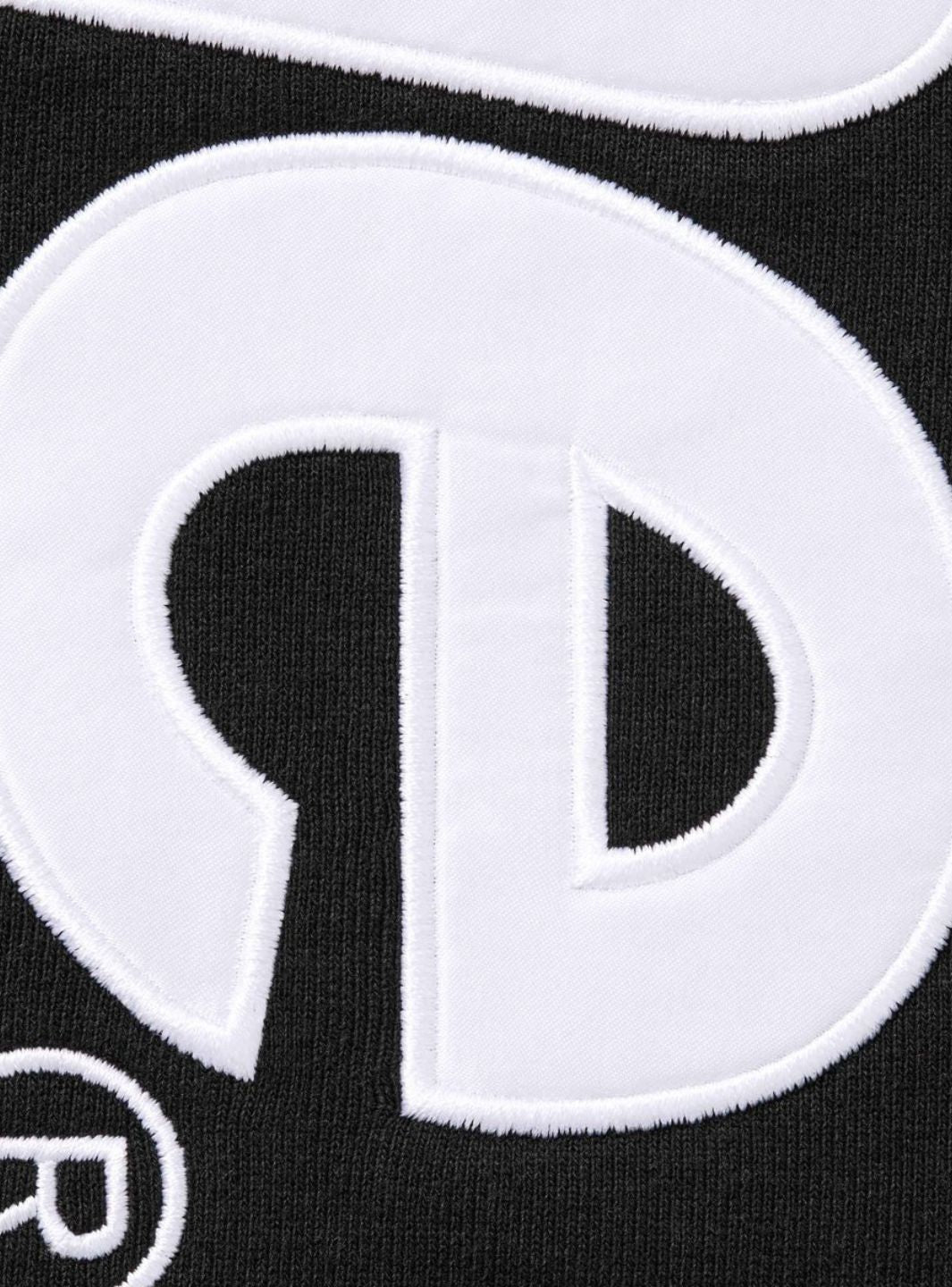 Supreme Satin Appliqué Hooded Sweatshirt Black (FW25)