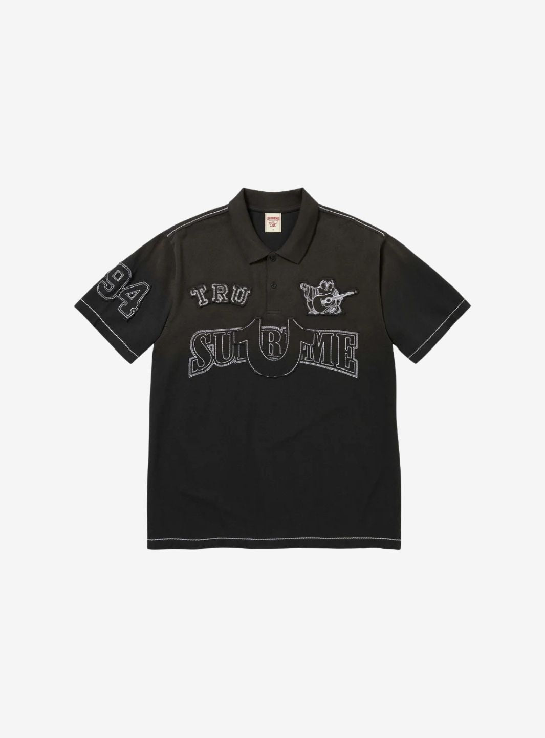 Supreme True Religion Applique Polo Black