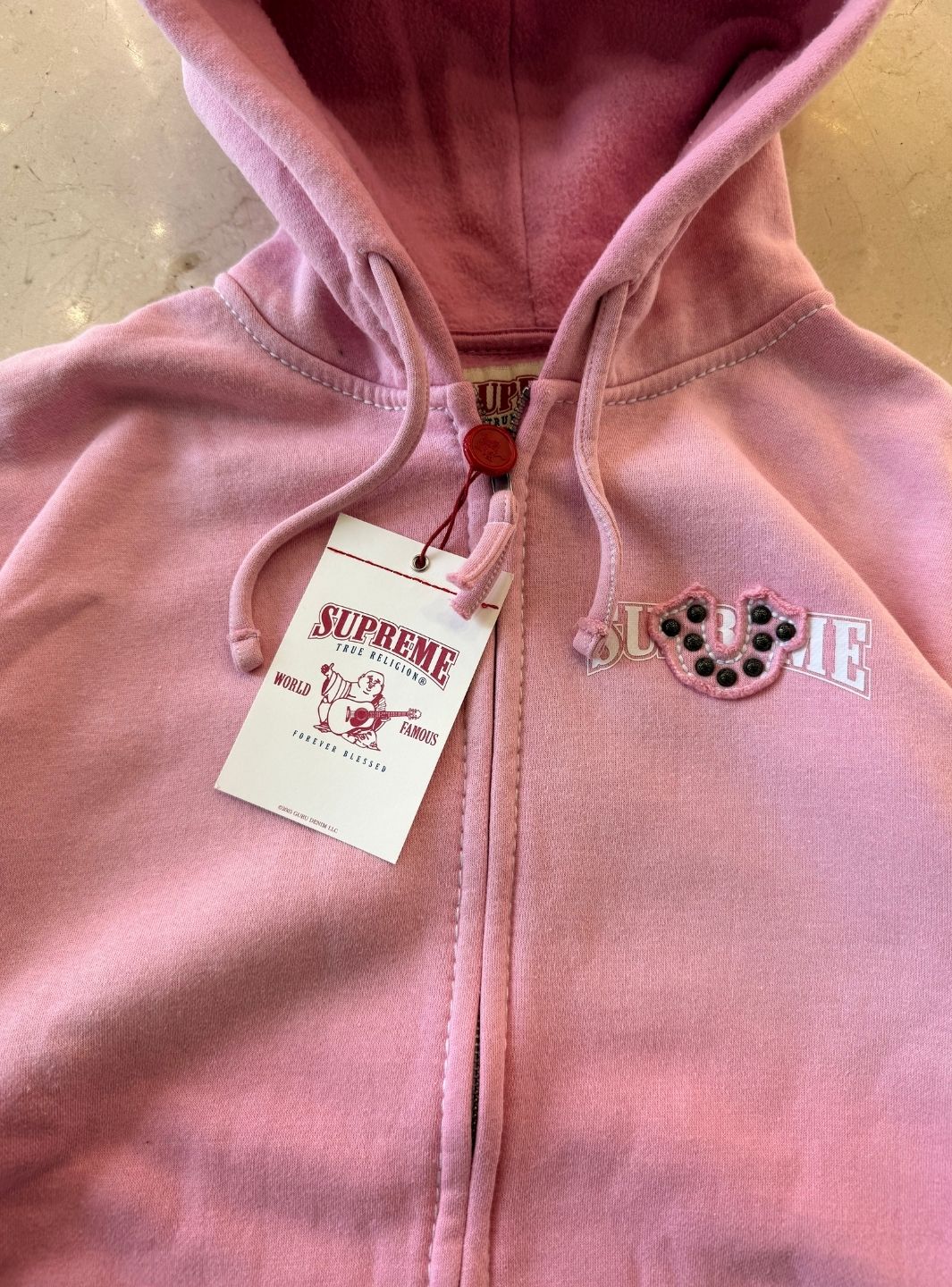 Supreme True Religion Zip Up Hooded Sweatshirt Pink (FW25)