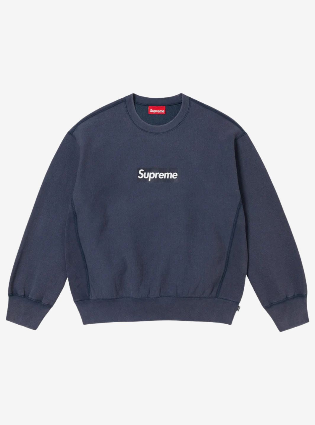 Supreme Washed Box Logo Crewneck Navy