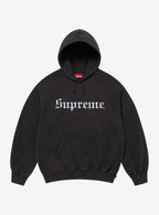 Supreme Washed Old English Hooded Sweatshirt Black