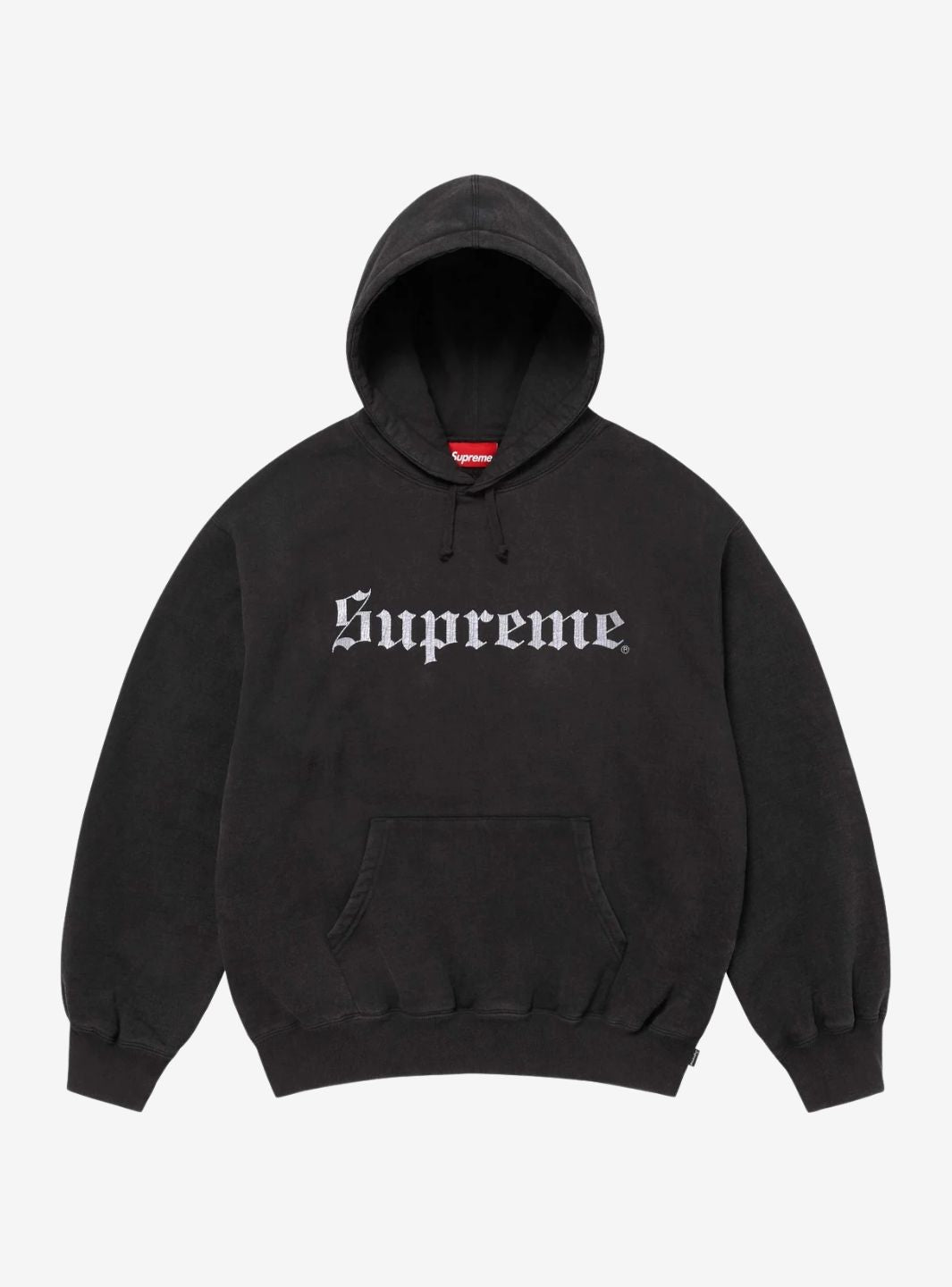 Supreme Washed Old English Hooded Sweatshirt Black