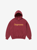 Supreme Washed Old English Hooded Sweatshirt Cardinal