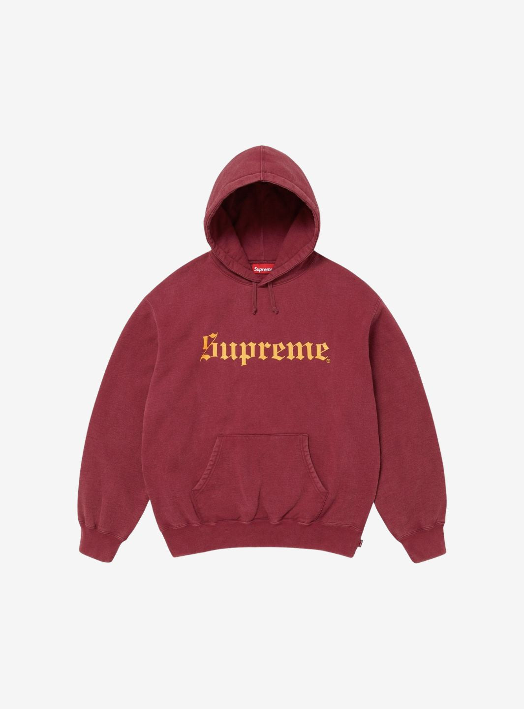 Supreme Washed Old English Hooded Sweatshirt Cardinal