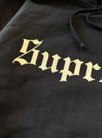 Supreme Washed Old English Hooded Sweatshirt Navy